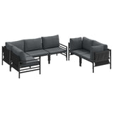 Garden Sofa Set with Cushion 6 pcs Anthracite Steel