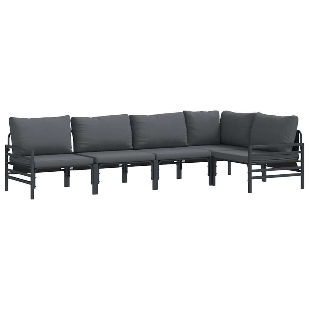 Garden Sofa Set 5 pcs Anthracite Steel