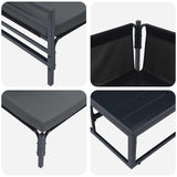 Garden Sofa Set with Cushion 6 pcs Black Steel