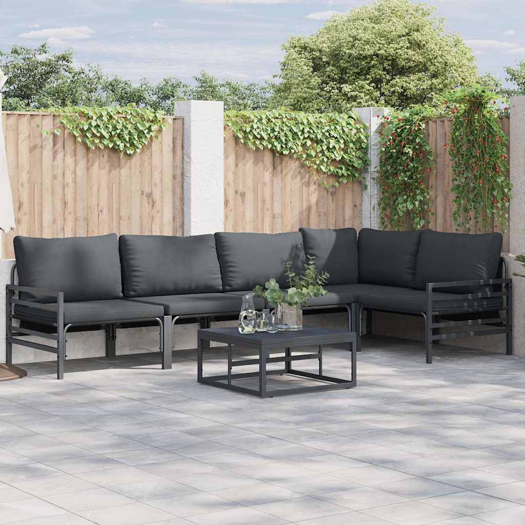 Garden Sofa Set 6 pcs Anthracite Steel