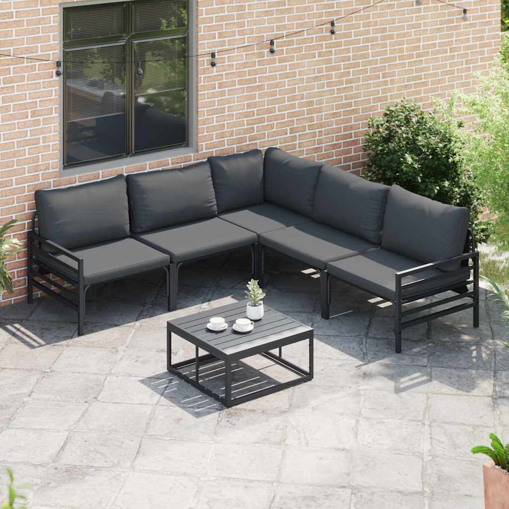 Garden Sofa Set 6 pcs Anthracite Steel