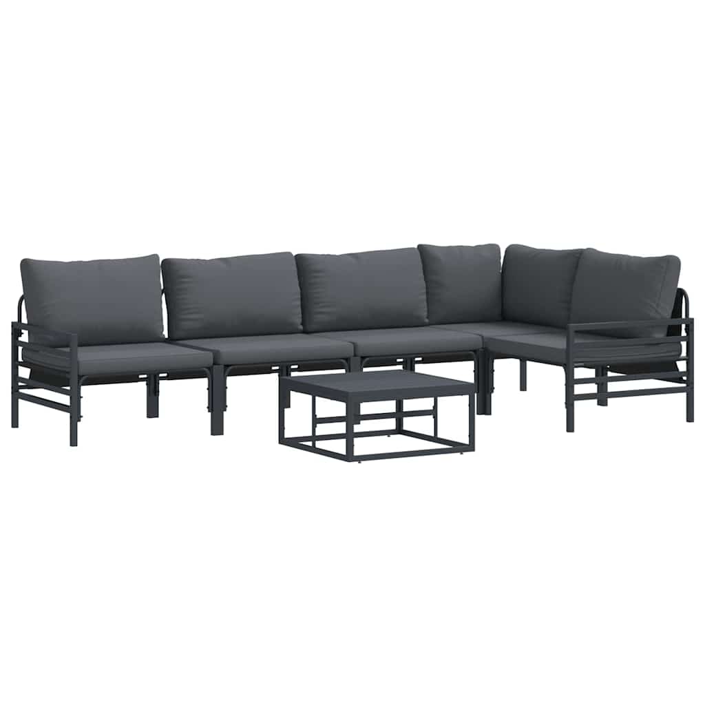Garden Sofa Set 6 pcs Anthracite Steel
