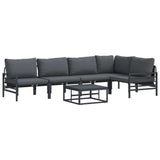 Garden Sofa Set 6 pcs Anthracite Steel