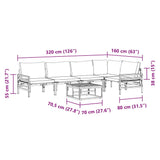 Garden Sofa Set 6 pcs Anthracite Steel