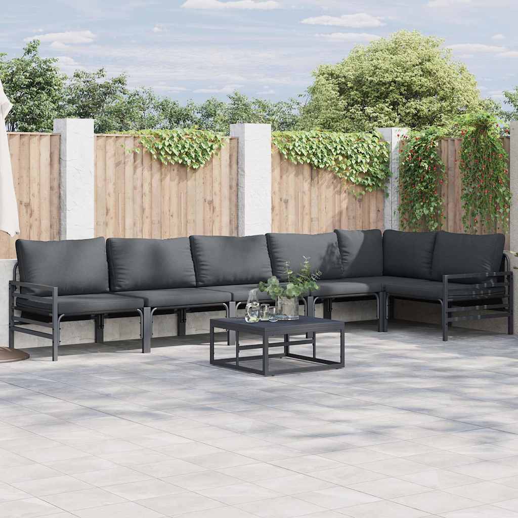 Garden Sofa Set 6 pcs Anthracite Steel