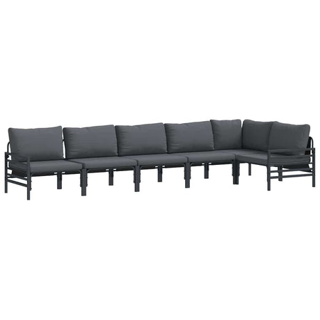 Garden Sofa Set 6 pcs Anthracite Steel