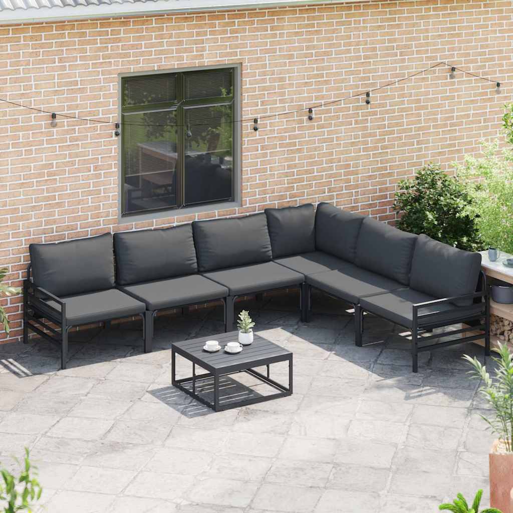 Garden Sofa Set 7 pcs Anthracite Steel