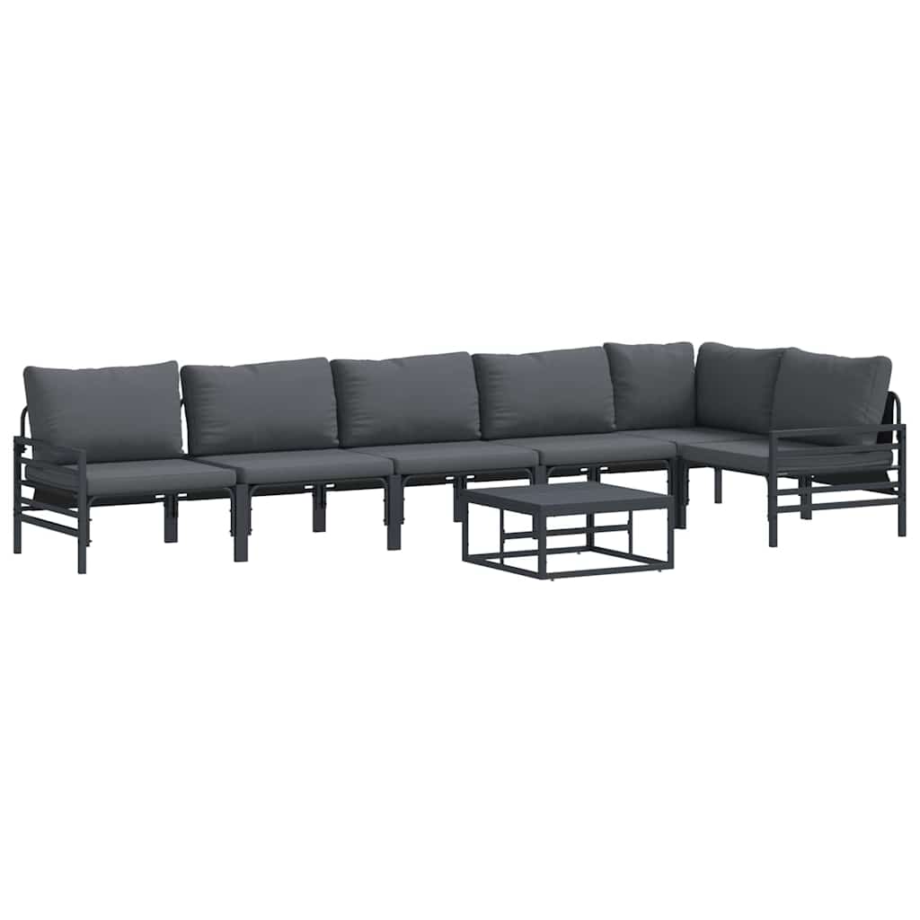 Garden Sofa Set 7 pcs Anthracite Steel