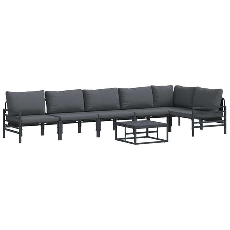 Garden Sofa Set 7 pcs Anthracite Steel