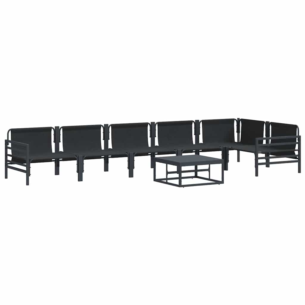 Garden Sofa Set 7 pcs Anthracite Steel