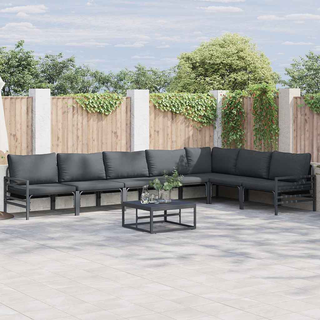 Garden Sofa Set 7 pcs Anthracite Steel
