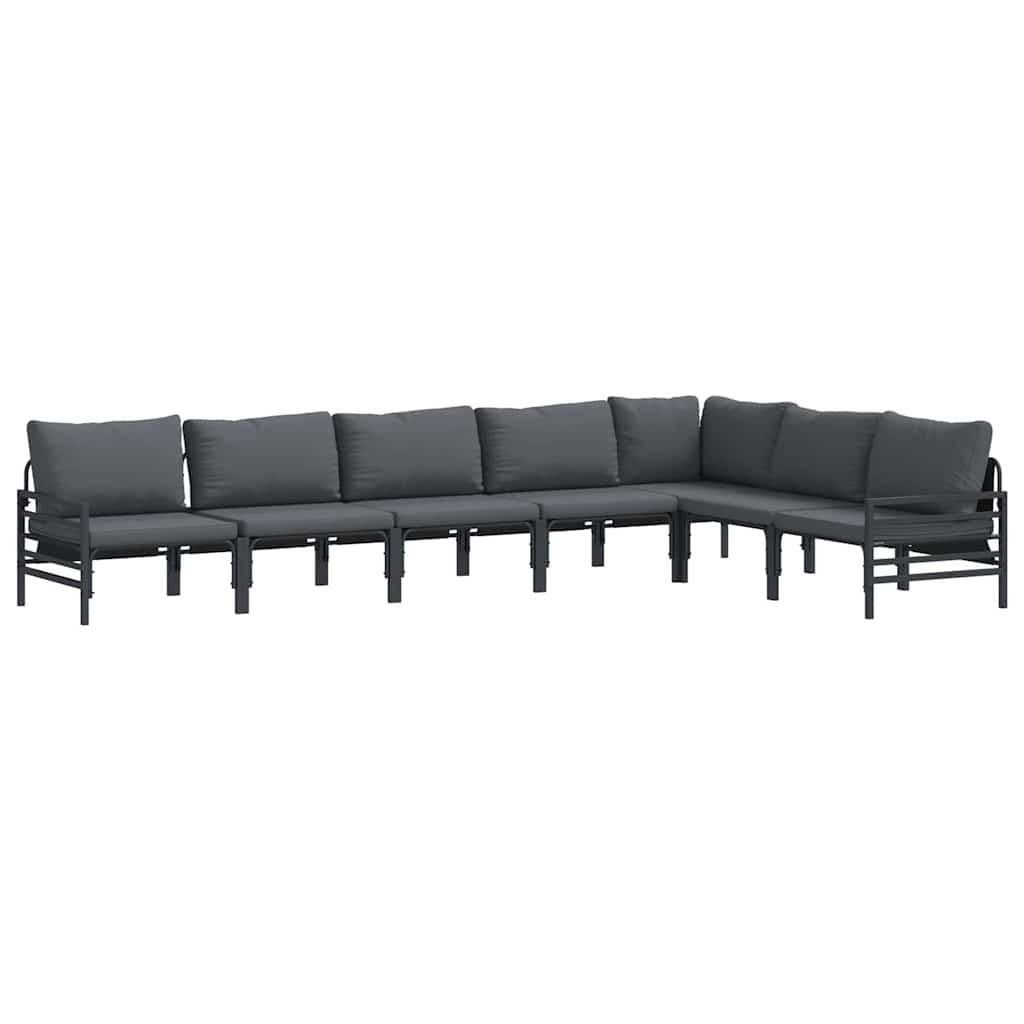 Garden Sofa Set 7 pcs Anthracite Steel
