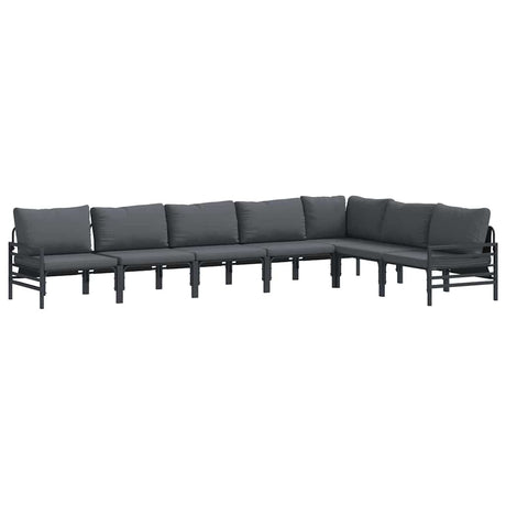 Garden Sofa Set 7 pcs Anthracite Steel