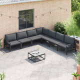 Garden Sofa Set 8 pcs Anthracite Steel