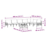 Garden Sofa Set 8 pcs Anthracite Steel