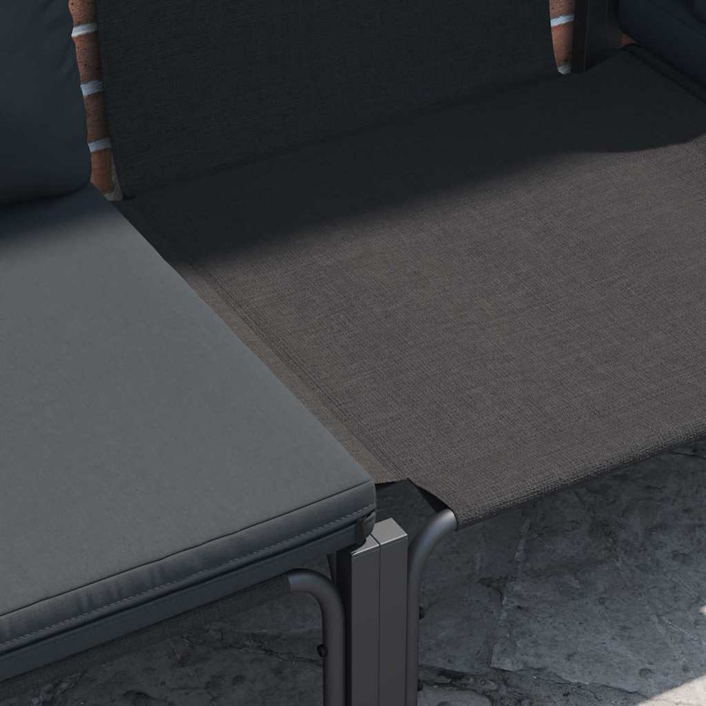 Garden Sofa Set with Cushion Anthracite Steel