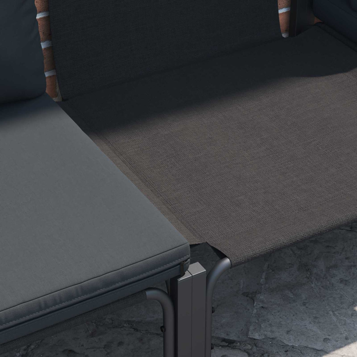 Garden Sofa Set with Cushion Anthracite Steel