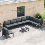 Garden Sofa Set 8 pcs Anthracite Steel