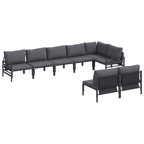 Garden Sofa Set 8 pcs Anthracite Steel