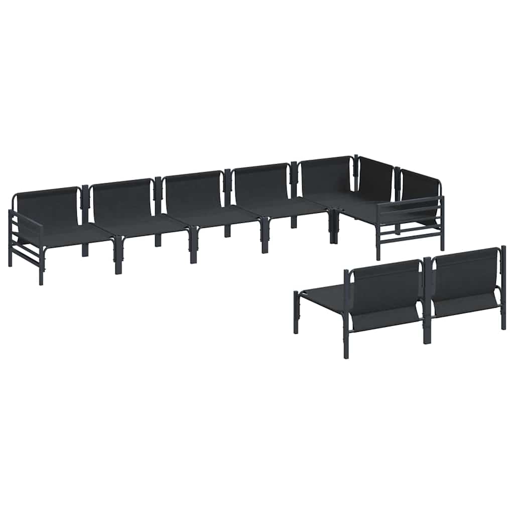 Garden Sofa Set 8 pcs Anthracite Steel