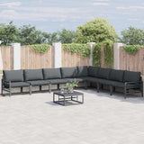 Garden Sofa Set with Cushion Anthracite Steel