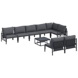 Garden Sofa Set with Cushion Anthracite Steel