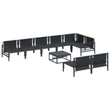 Garden Sofa Set 9 pcs Anthracite Steel
