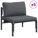 Garden Sofa Set with Cushion Anthracite Steel