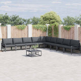 Garden Sofa Set 9 pcs Anthracite Steel