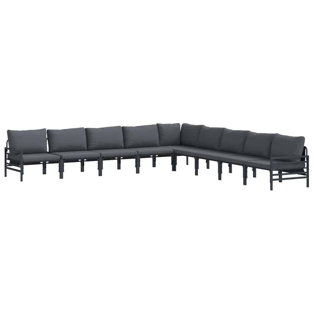 Garden Sofa Set 9 pcs Anthracite Steel
