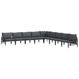 Garden Sofa Set 9 pcs Anthracite Steel