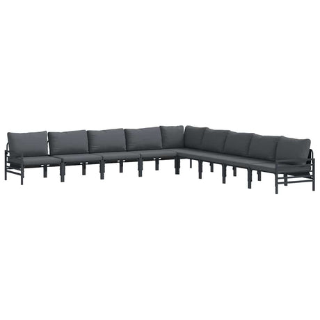 Garden Sofa Set 9 pcs Anthracite Steel