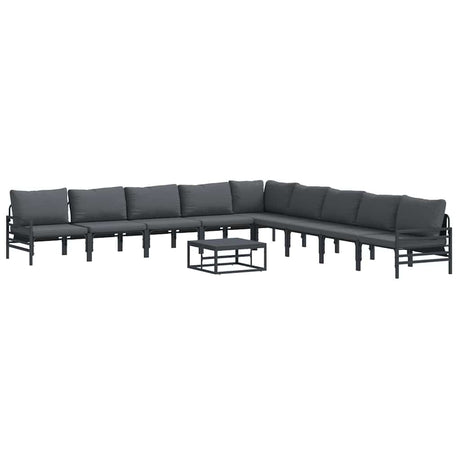Garden Sofa Set 10 pcs Anthracite Steel
