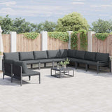 Garden Sofa Set 10 pcs Anthracite Steel