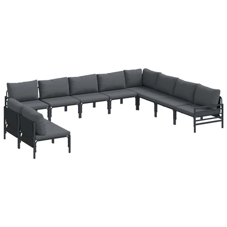 Garden Sofa Set 10 pcs Anthracite Steel