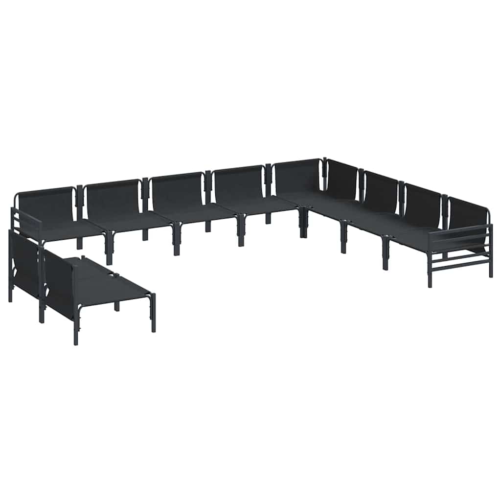 Garden Sofa Set 10 pcs Anthracite Steel