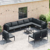 Garden Sofa Set 11 pcs Anthracite Steel