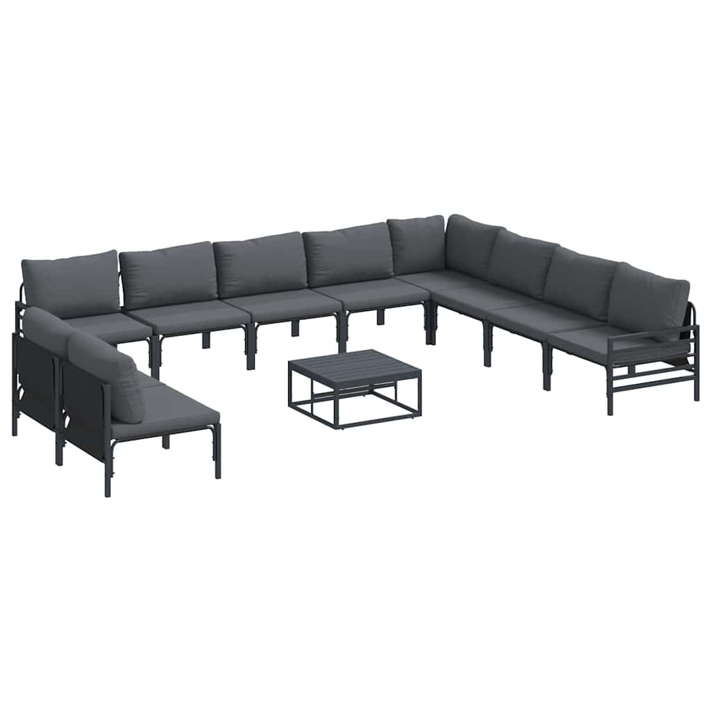 Garden Sofa Set 11 pcs Anthracite Steel
