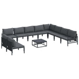 Garden Sofa Set 11 pcs Anthracite Steel