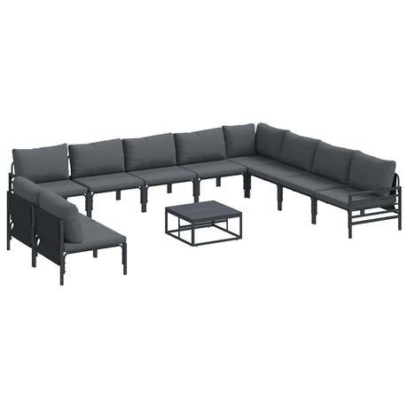 Garden Sofa Set 11 pcs Anthracite Steel