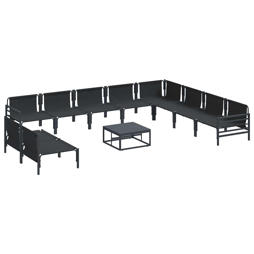 Garden Sofa Set 11 pcs Anthracite Steel