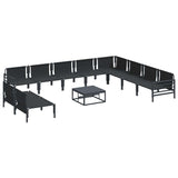 Garden Sofa Set 11 pcs Anthracite Steel