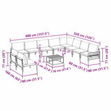 Garden Sofa Set 11 pcs Anthracite Steel