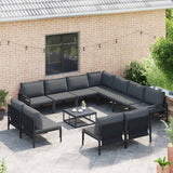 Garden Sofa Set 11 pcs Anthracite Steel