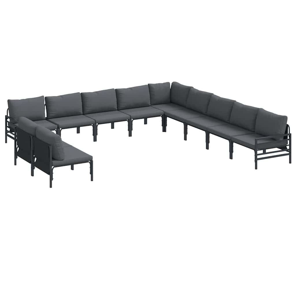 Garden Sofa Set 11 pcs Anthracite Steel