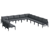 Garden Sofa Set 11 pcs Anthracite Steel