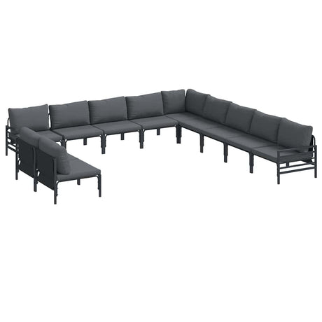 Garden Sofa Set 11 pcs Anthracite Steel