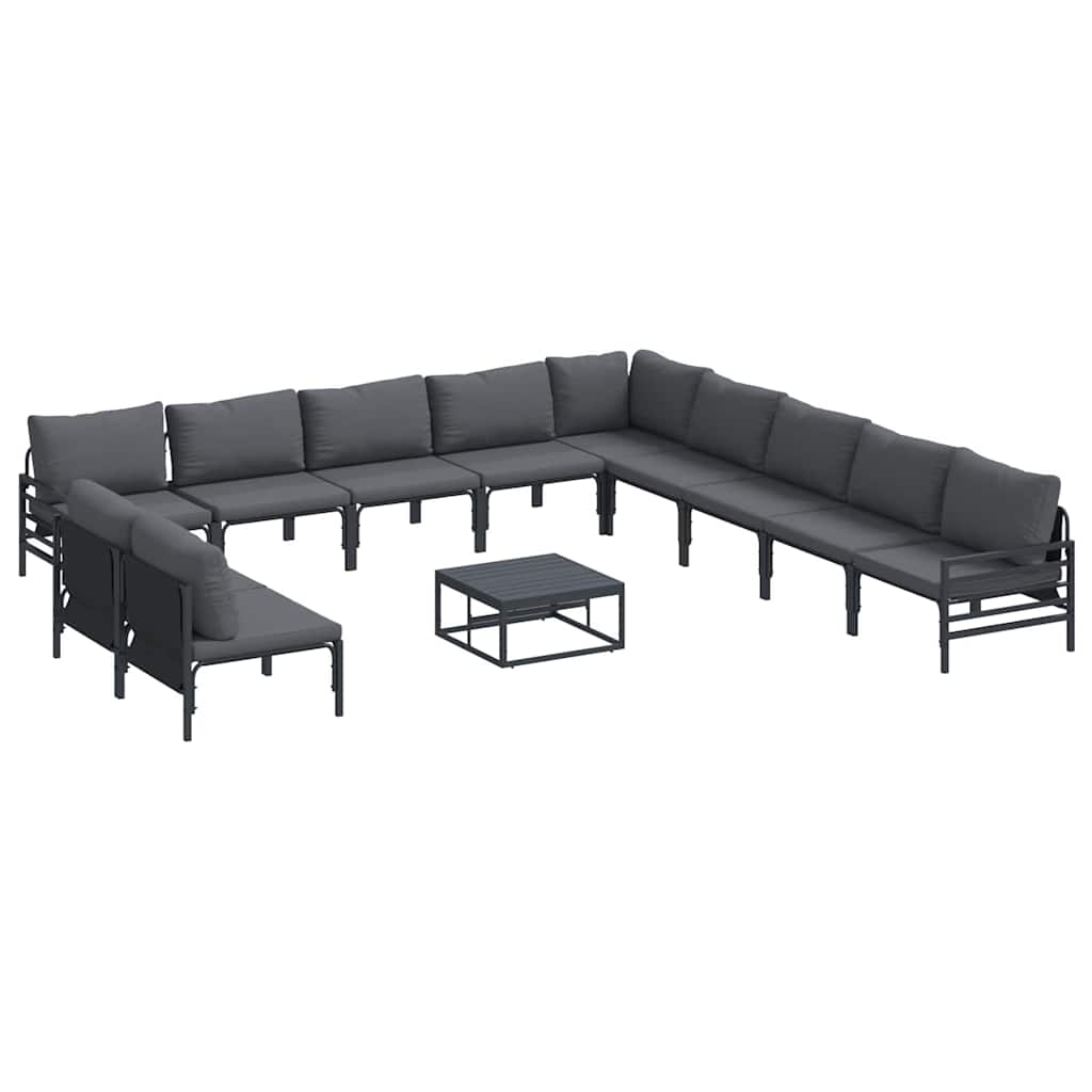 Garden Sofa Set 12 pcs Anthracite Steel