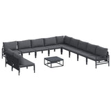 Garden Sofa Set 12 pcs Anthracite Steel