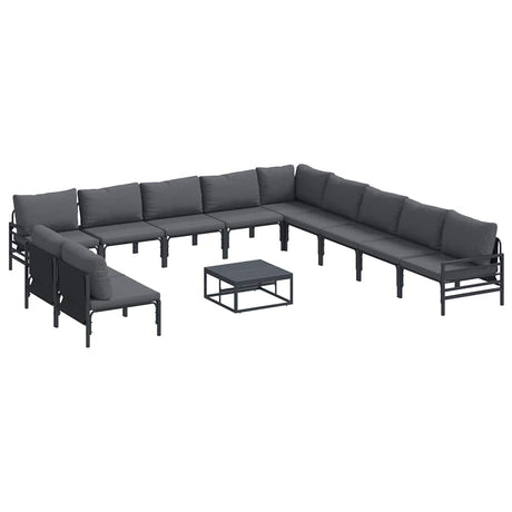 Garden Sofa Set 12 pcs Anthracite Steel